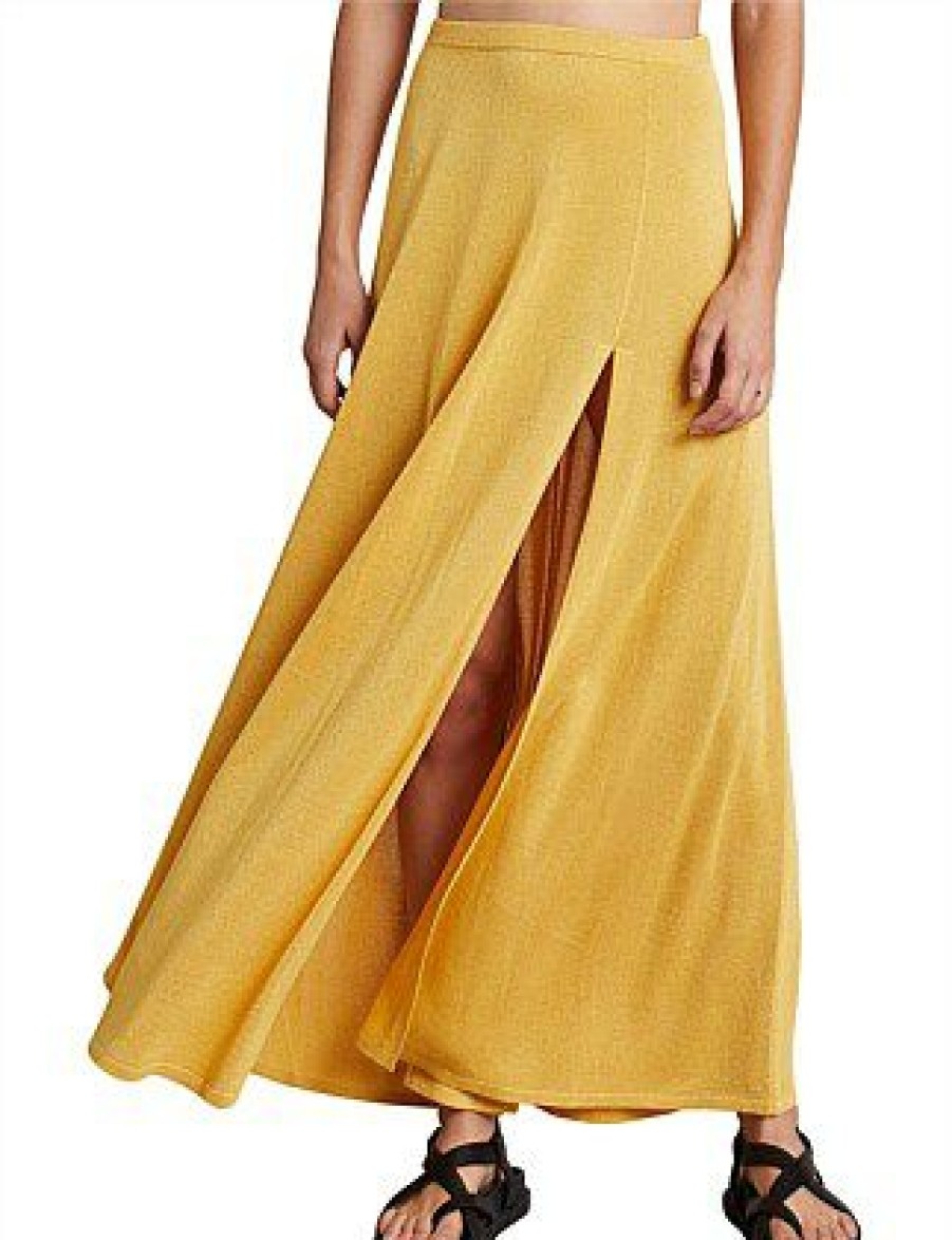 Bikini * | Indya Knit Maxi Skirt Discount Desert Sun