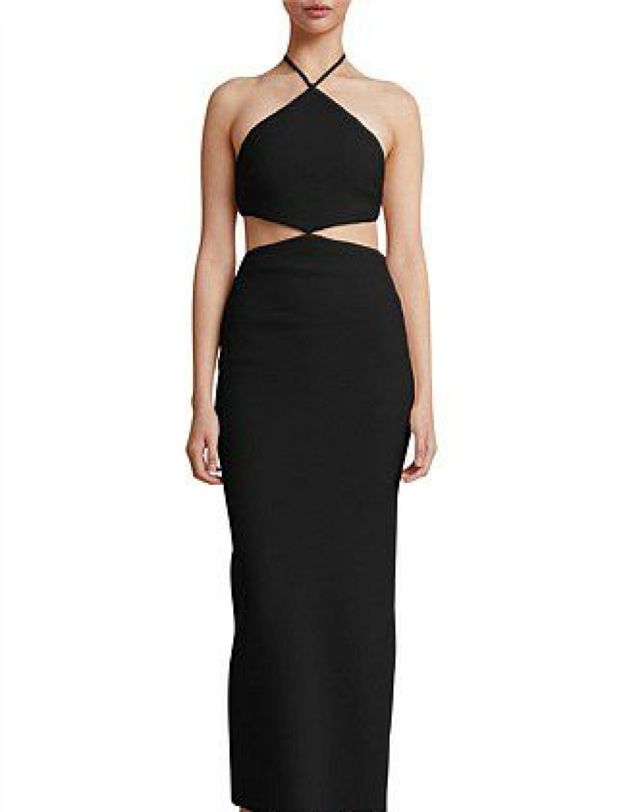 Bikini * | Iris Halter Midi Dress Promotion Black