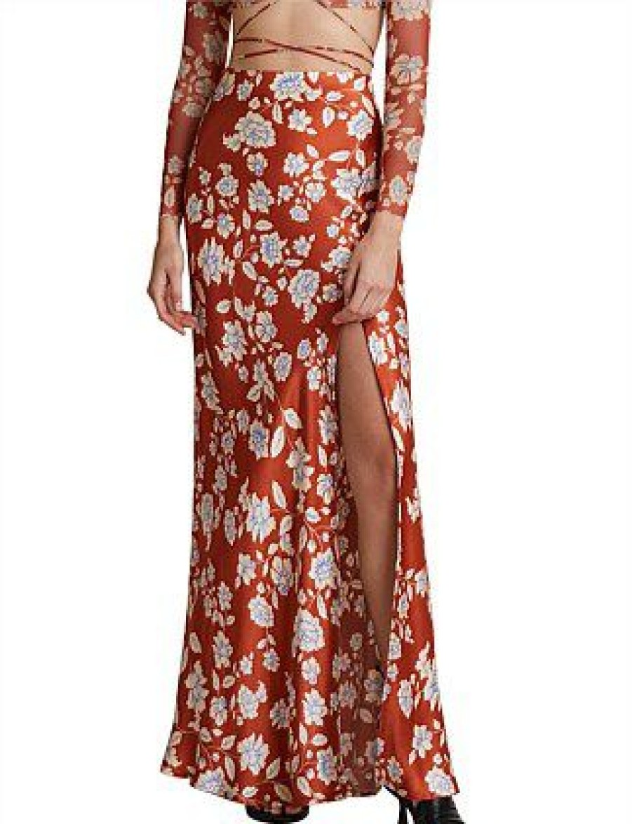 Bikini * | Blossom Maxi Skirt Promotion Rust Print