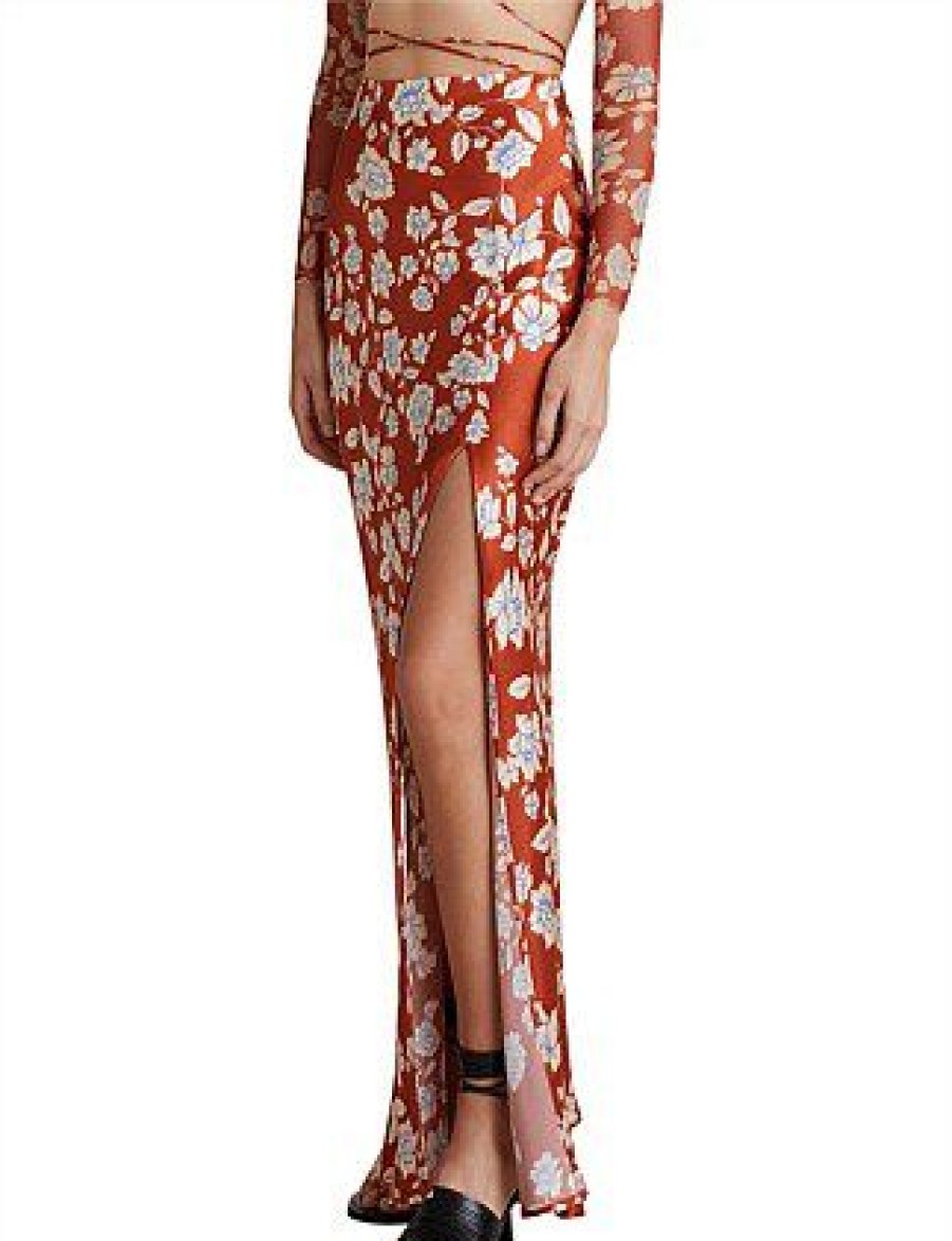 Bikini * | Blossom Maxi Skirt Promotion Rust Print