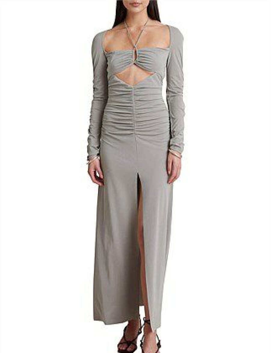 Bikini * | Adaline Long Sleeve Maxi Dress Promotion Taupe