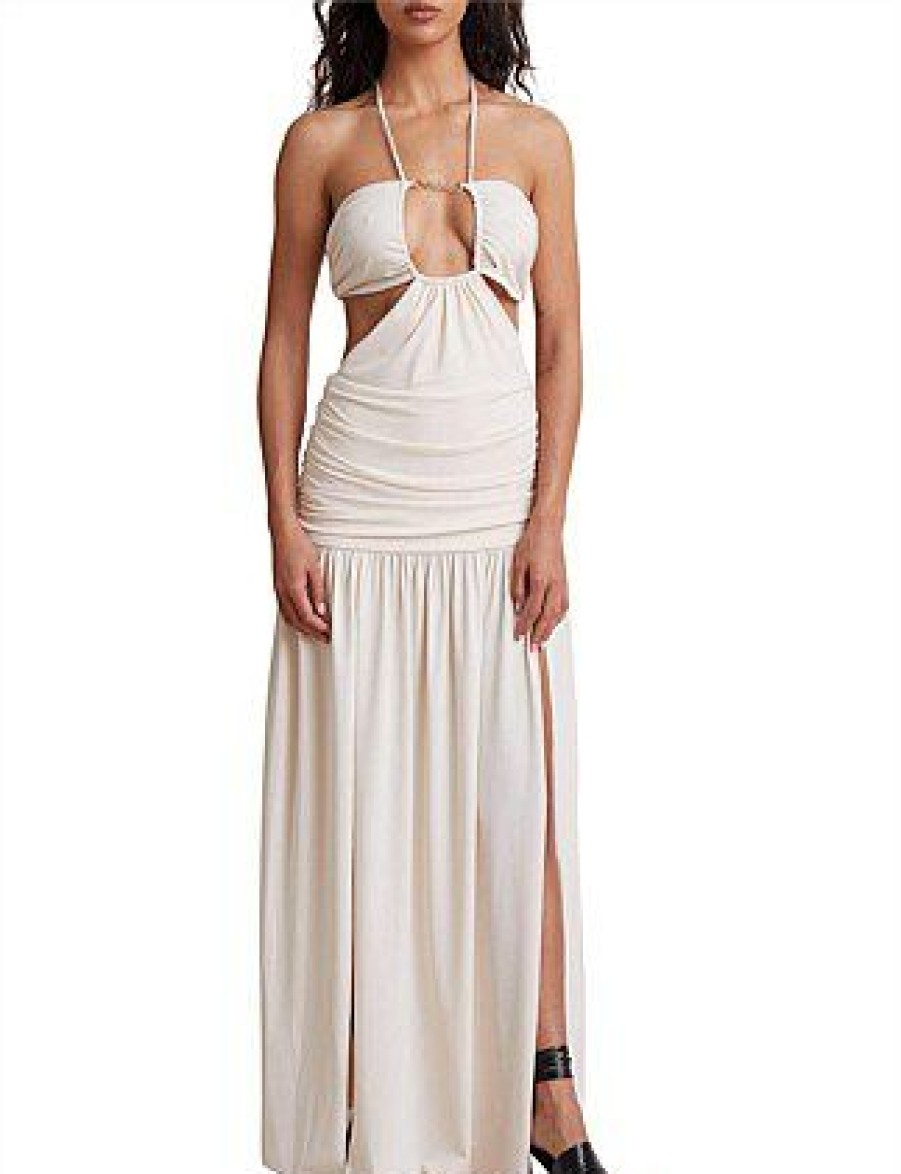 Bikini * | Adaline Cut Out Maxi Dress Sale Ivory