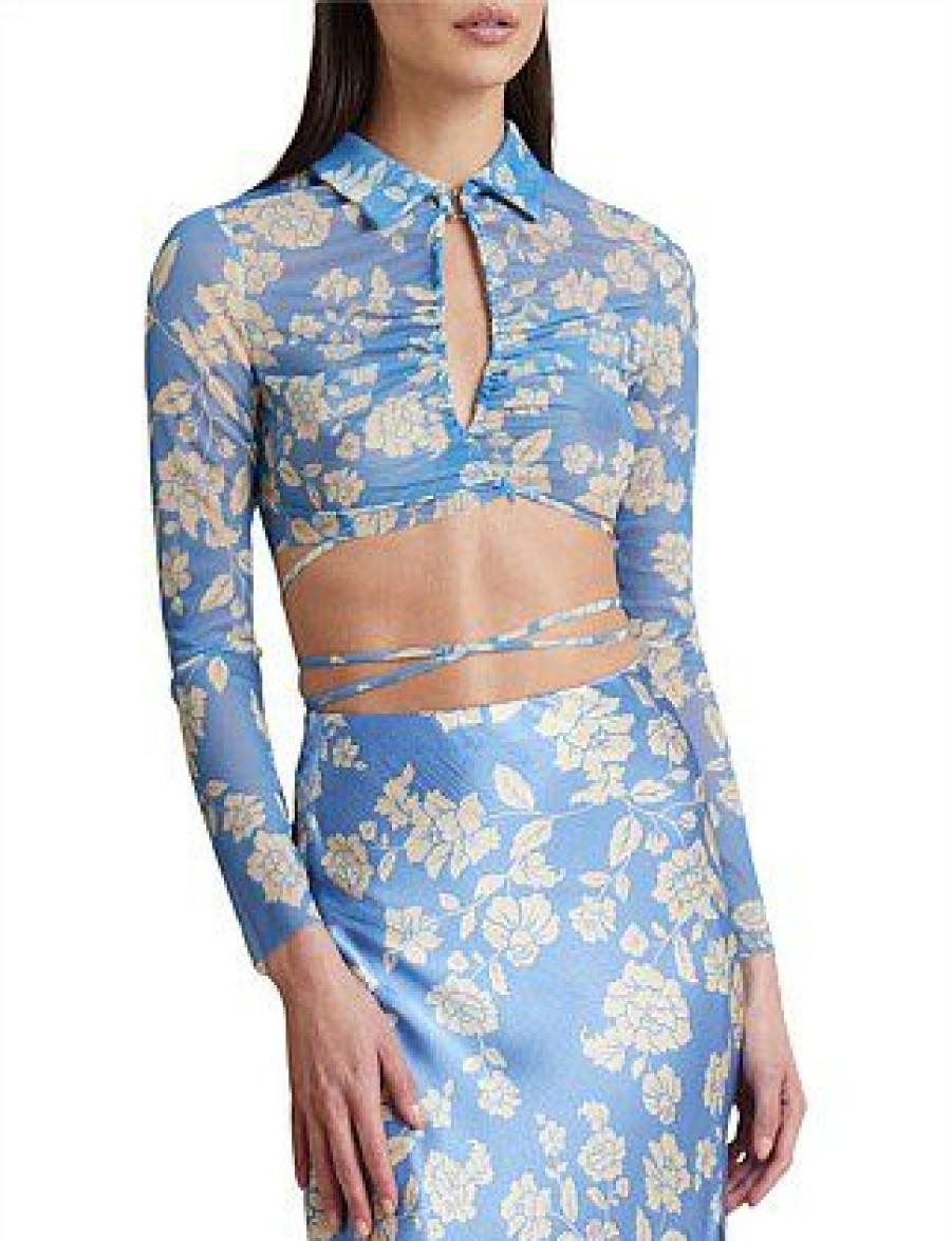 Bikini * | Blossom Long Sleeve Top Sale Blue Print