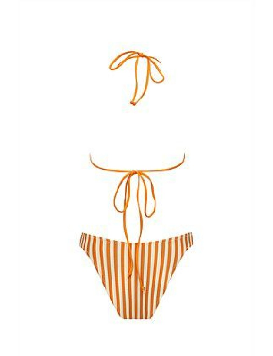 Bikini * | Barbara Bikini Top Sale Chocolate Stripe