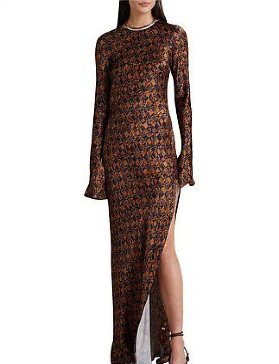 Bikini * | Checkmate Long Sleeve Maxi Dress Sale Print