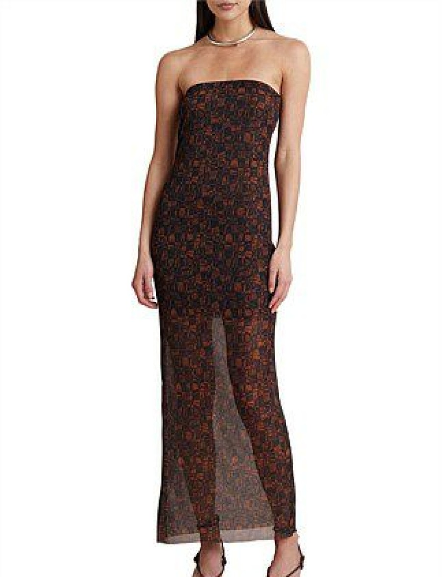 Bikini * | Checkmate Strapless Maxi Dress Sale Print