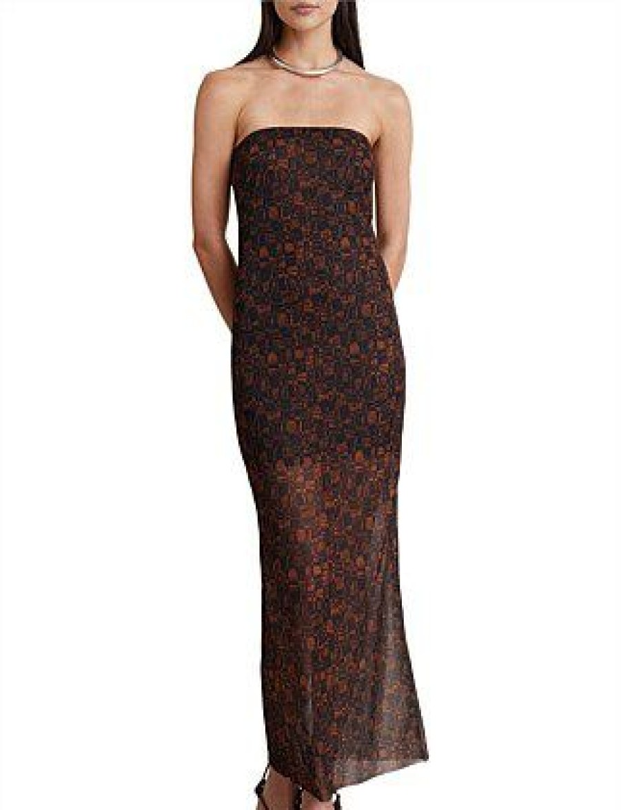 Bikini * | Checkmate Strapless Maxi Dress Sale Print