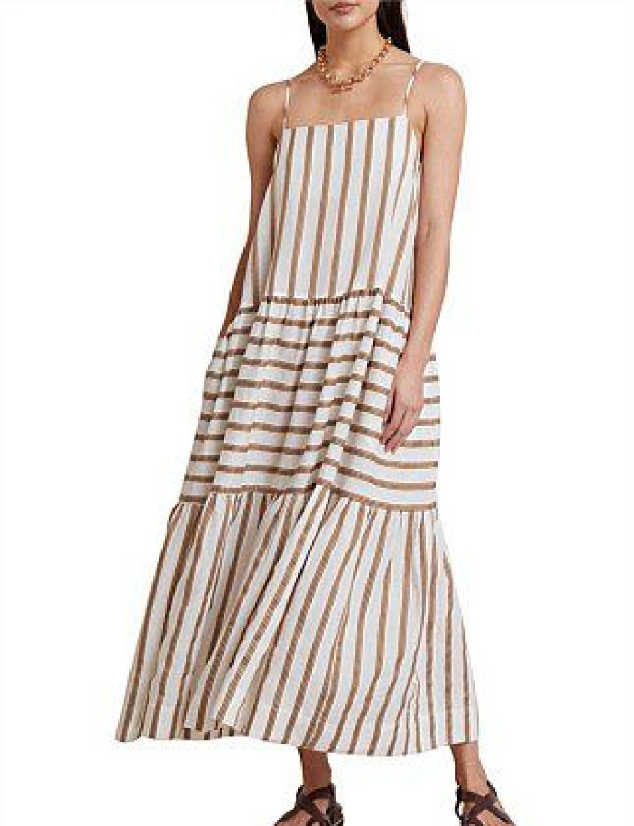 Bikini * | Dallas Midi Dress Promotion Stripe