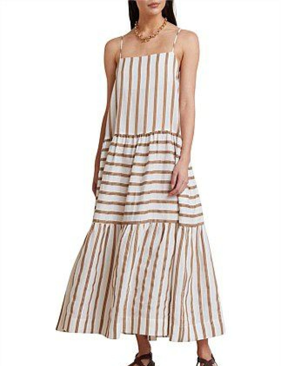 Bikini * | Dallas Midi Dress Promotion Stripe