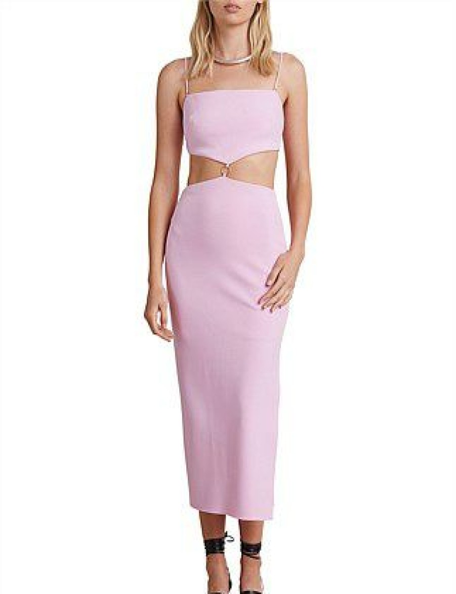 Bikini * | Alba Cut Out Midi Dress Discount Soft Pink