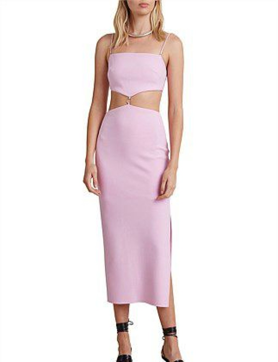 Bikini * | Alba Cut Out Midi Dress Discount Soft Pink