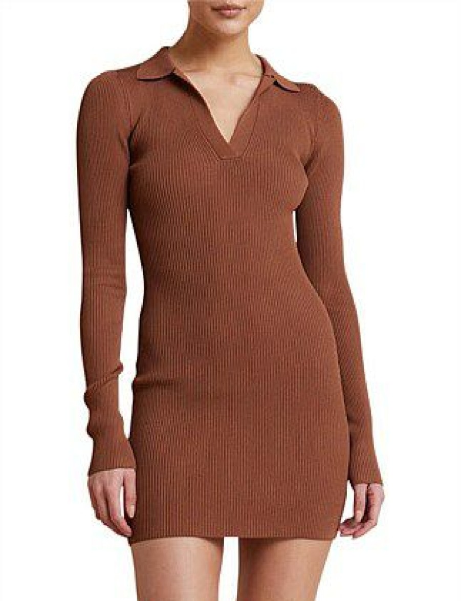 Bikini * | Harper Knit Mini Dress Promotion Milk Chocolate