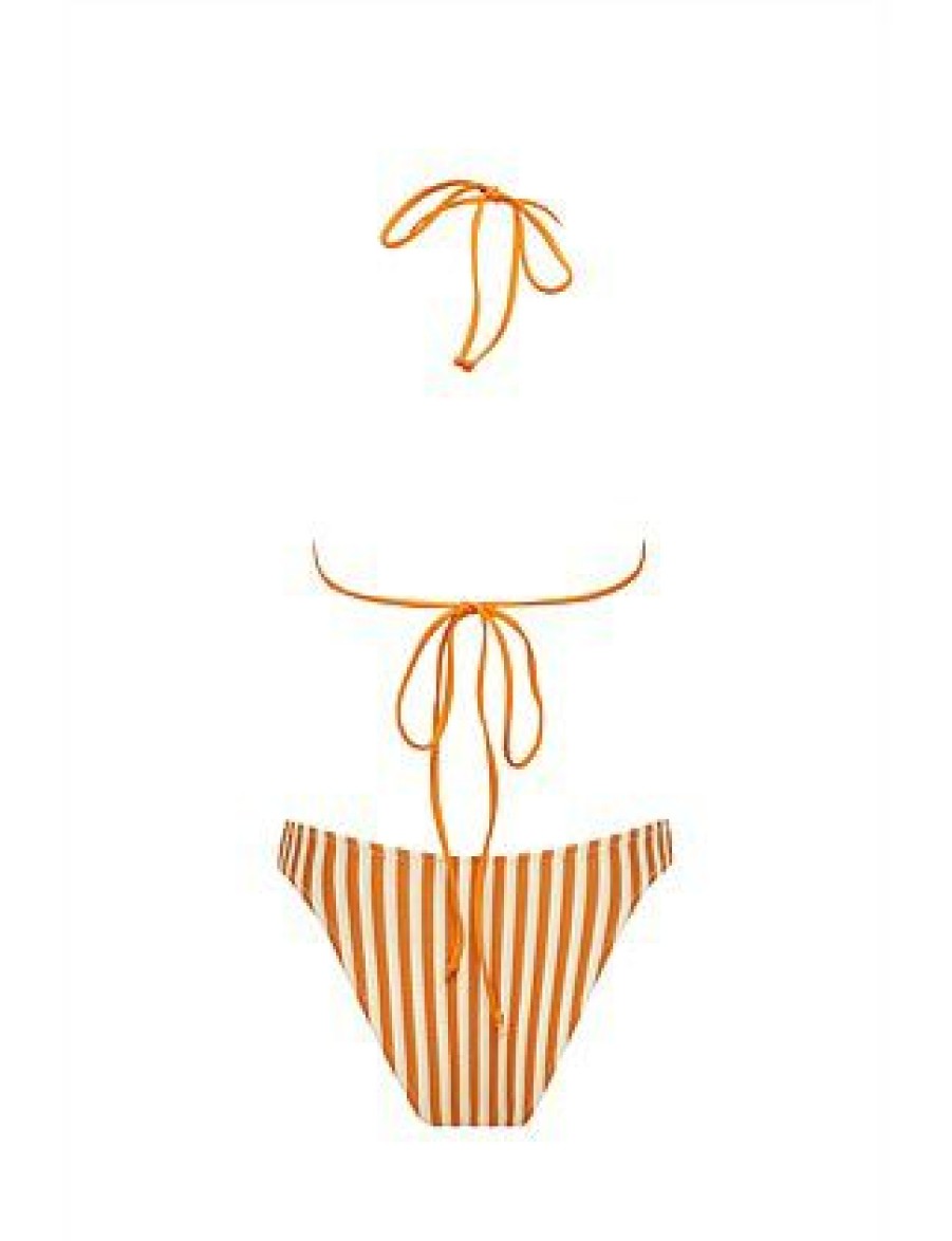 Bikini * | Barbara Bikini Bottom Sale Chocolate Stripe