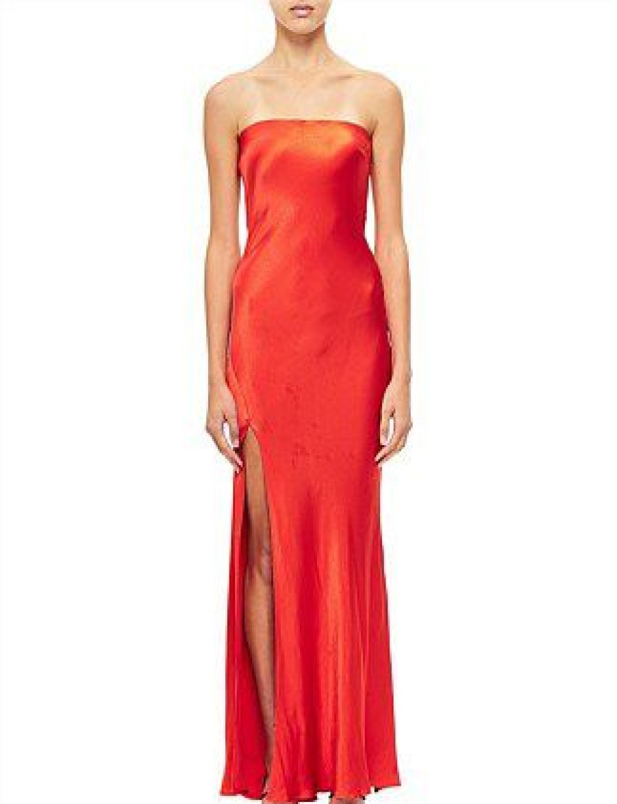 Bikini * | Lila Strapless Maxi Dress Discount Blood Orange