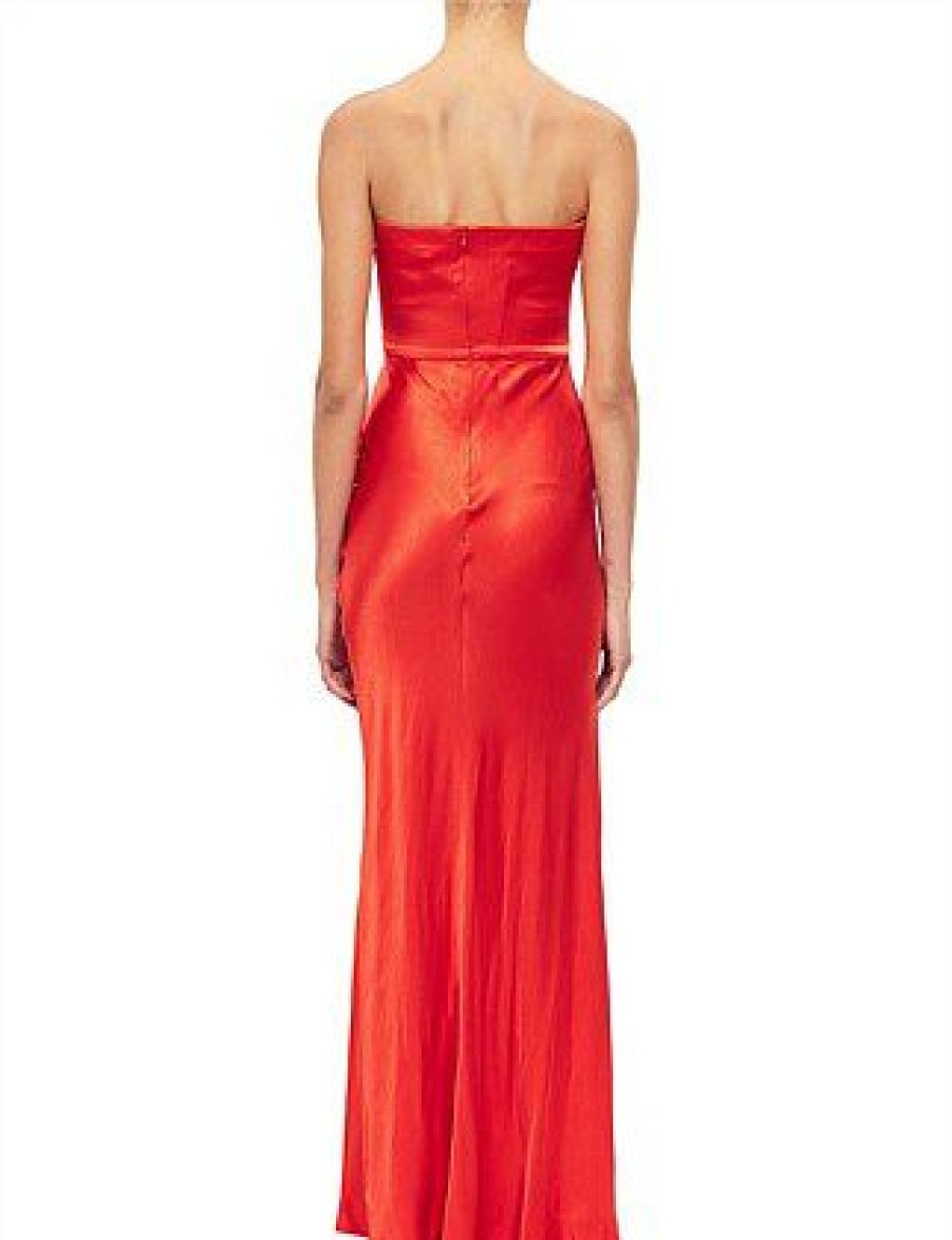 Bikini * | Lila Strapless Maxi Dress Discount Blood Orange