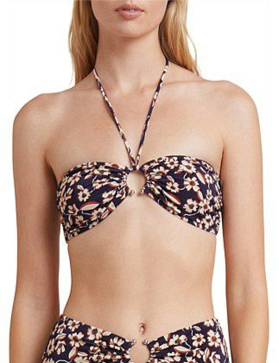 Bikini * | Violetta Ring Halter Bikini Top Promotion Print