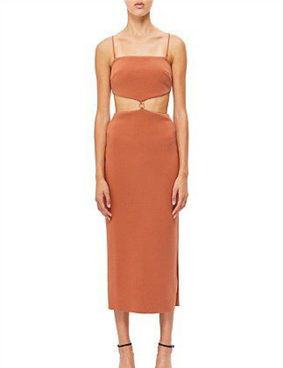 Bikini * | Alba Cut Out Midi Dress Promotion Terracotta