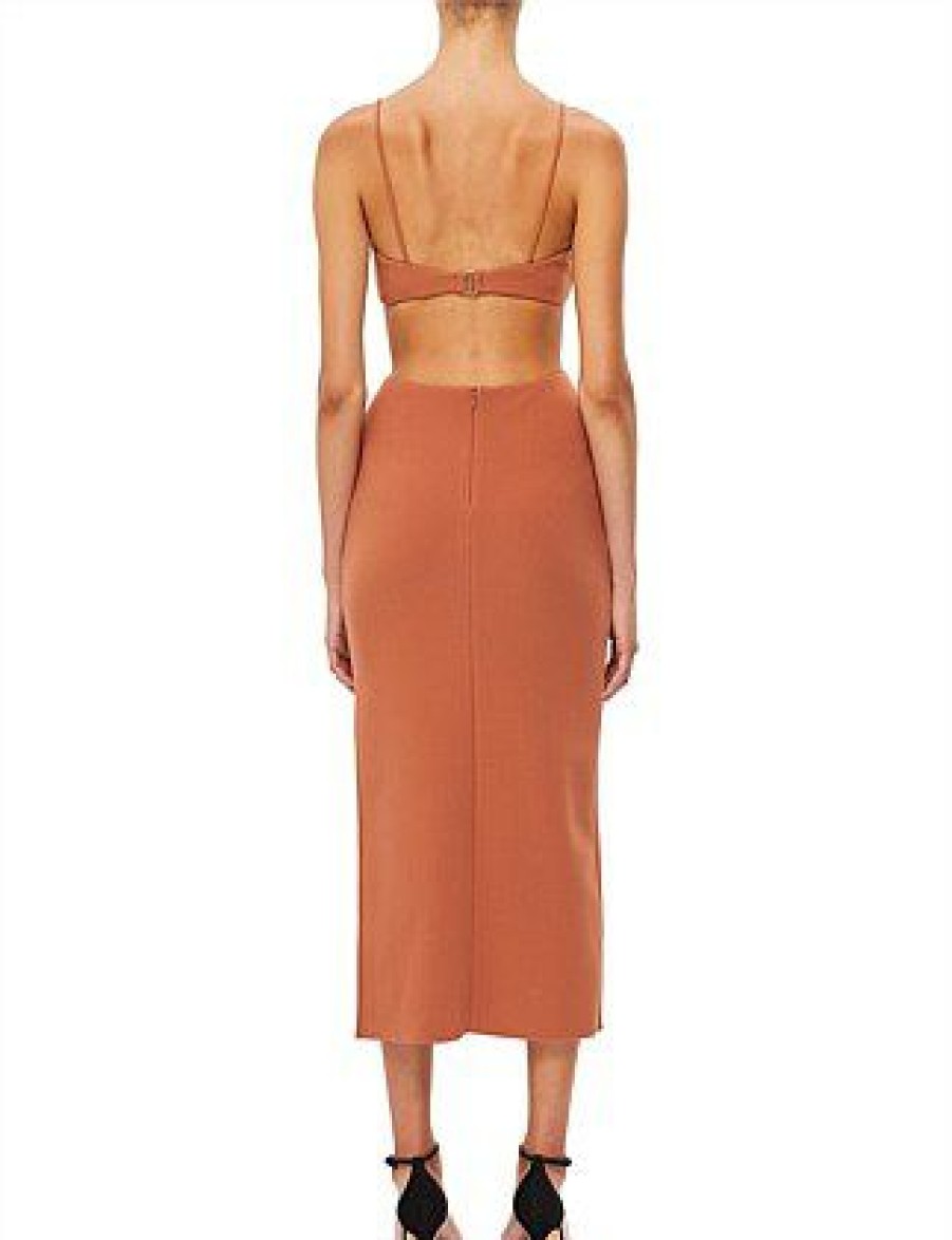 Bikini * | Alba Cut Out Midi Dress Promotion Terracotta