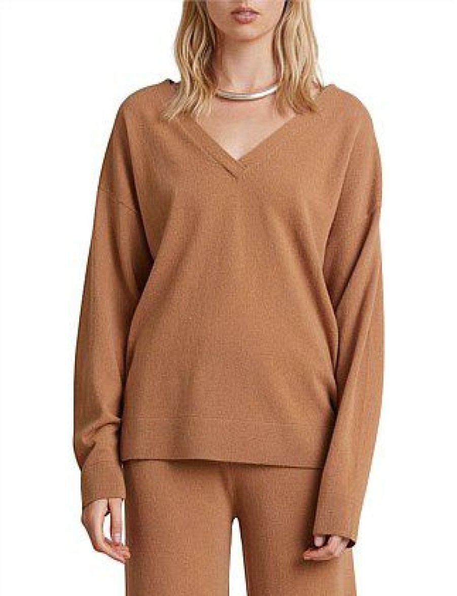 Bikini * | Ladina Knit Long Sleeve Top Discount Camel