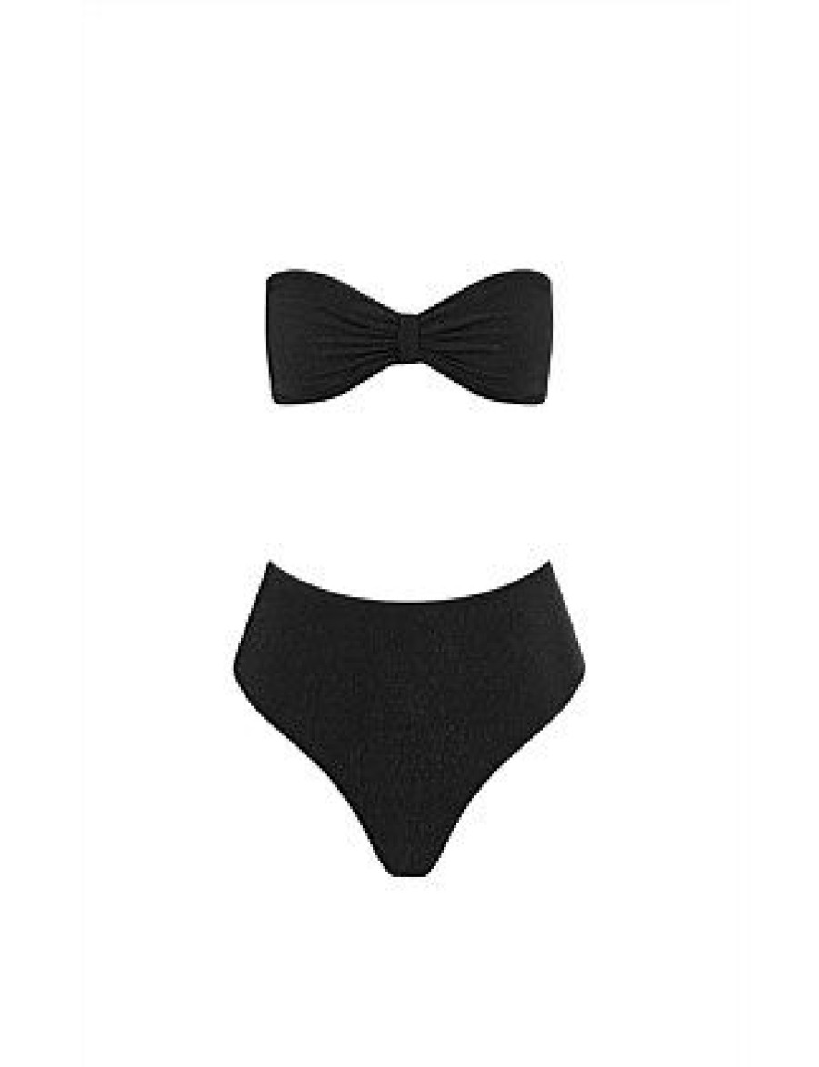 Bikini * | Vice High Waist Bikini Bottom Sale Black