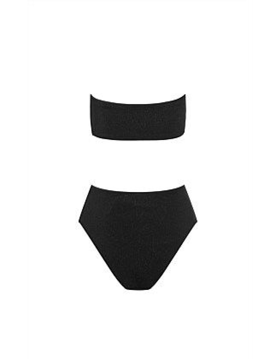 Bikini * | Vice High Waist Bikini Bottom Sale Black