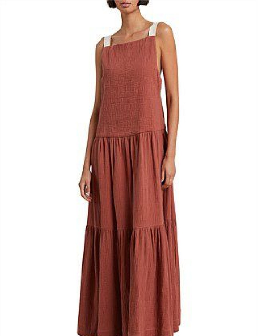 Bikini * | Aleah Maxi Dress Discount Clay