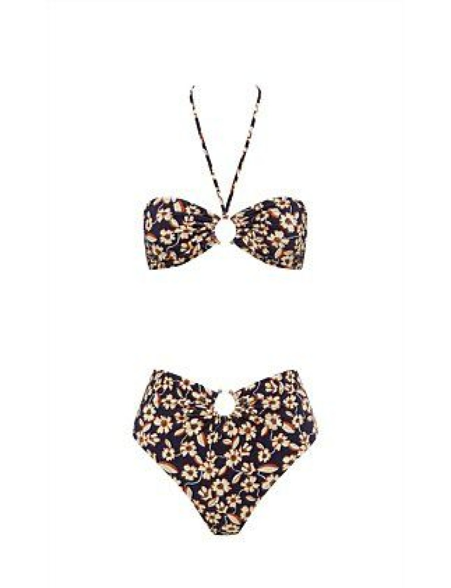 Bikini * | Violetta Ring High Bikini Bottom Discount Print