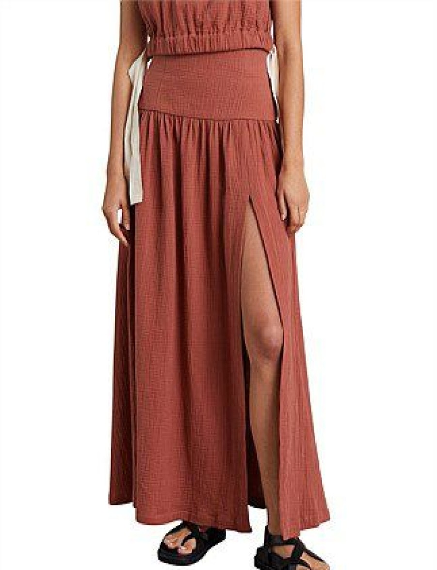 Bikini * | Aleah Maxi Skirt Promotion Clay