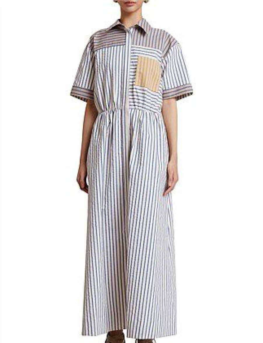 Bikini * | Tori Shirt Dress Discount Multi Stripe