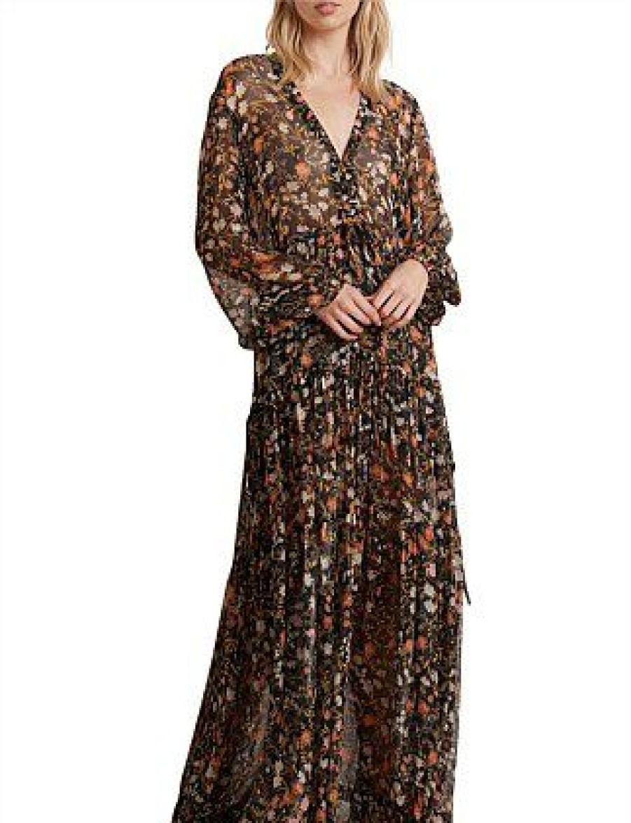 Bikini * | Nightshade Long Sleeve Maxi Dress Discount Print