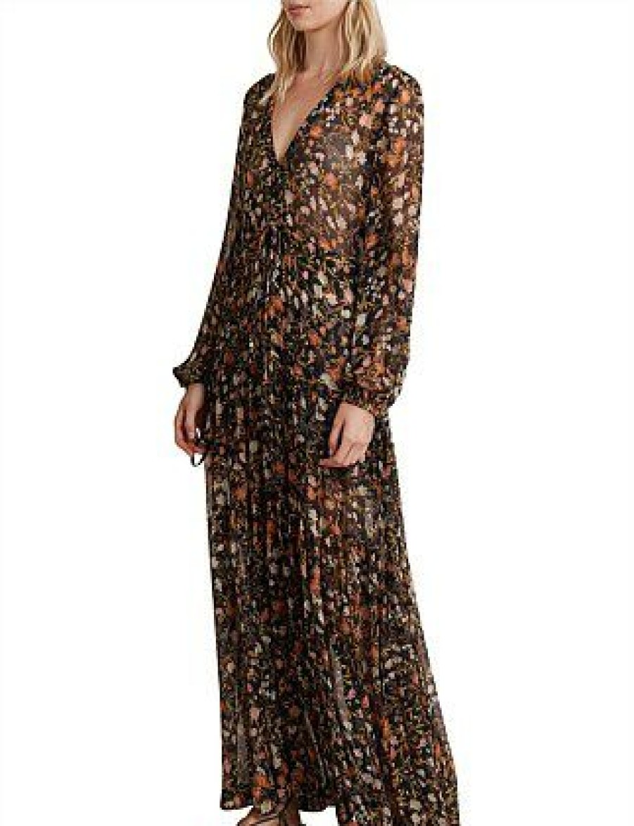 Bikini * | Nightshade Long Sleeve Maxi Dress Discount Print