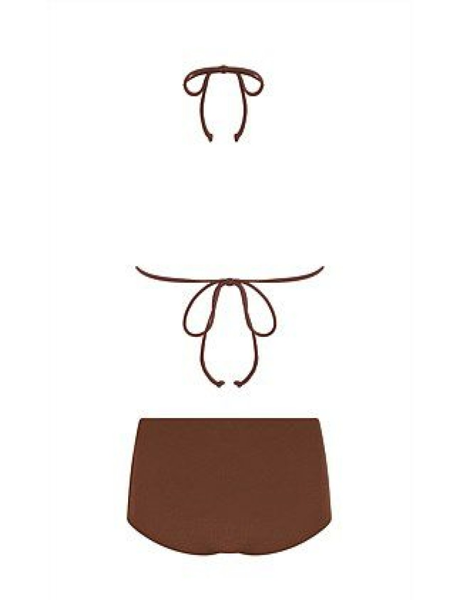 Bikini * | Jaffa Triangle Ring Bikini Top Sale Chocolate